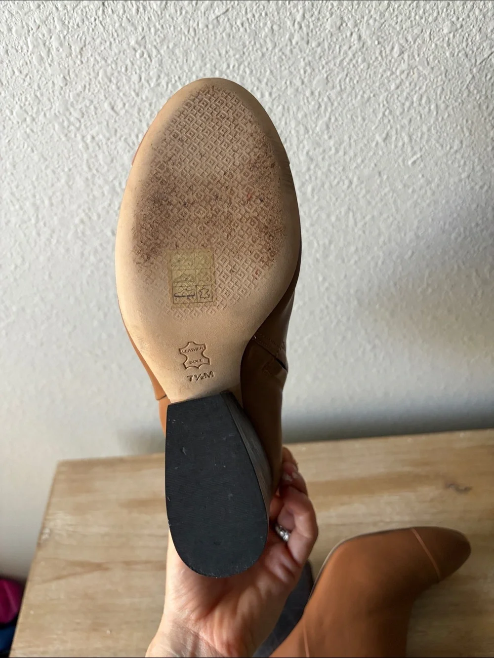 Tory Burch Grove Leather Block Heel Ankle Boot in Cognac
